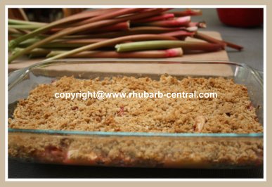 Rhubarb Apple Crumble in a 9" x 13" Baking Dish