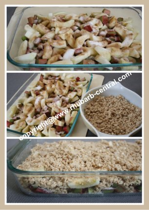 Making a Rhubarb Apple Crumble Recipe at Home