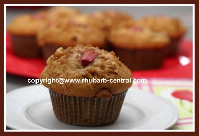 Vegetable Muffins Image - Muffins made with Apples and Rhubarb Together