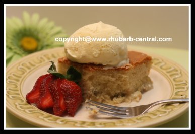 Easy Rhubarb Cake using Boxed Cake Mix and Fresh Rhubarb