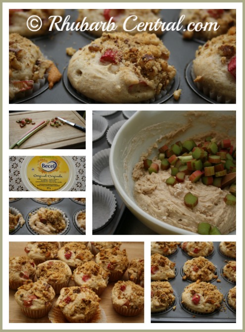 Making Rhubarb Muffins - Low Fat Muffins with Rhubarb