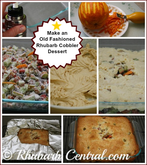 Making A Rhubarb Cobbler Dessert - an Old Fashioned Rhubarb Dessert Recipe