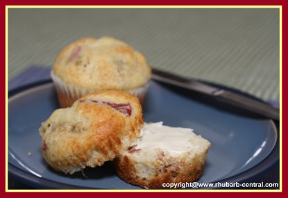 Homemade Banana Rhubarb Muffins