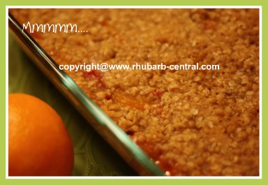 Mandarin Orange Crisp Recipe with Rhubarb for Dessert or Snacktime