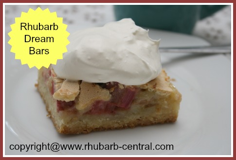Homemade Rhubarb Dream Bars