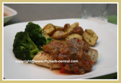 Dinner Made with Rhubarb and Chicken