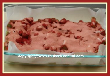 Making a Rhubarb Upside Down Cake or Rhubarb Dump Cake Recipe