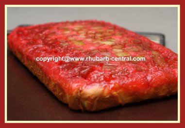 Rhubarb Upside Down Cake Recipe made with Bought Boxed Cake Mix