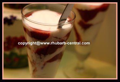 Rhubarb and Yogurt Dessert or Snack Parfait Recipe