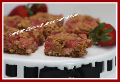 Rhubarb and Strawberry Squares / Bars Recipe