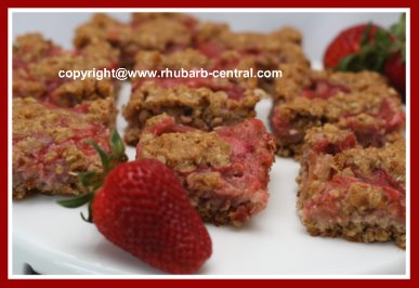 Healthier Rhubarb Recipe Squares or Bars