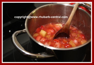 Making Rhubarb Bars - Filling for Bars
