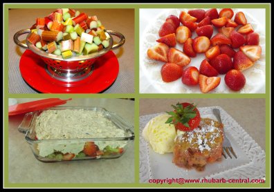 Making a Homemade Rhubarb Strawberry Cobbler Dessert