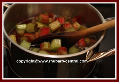 Strawberry Rhubarb Sauce Making
