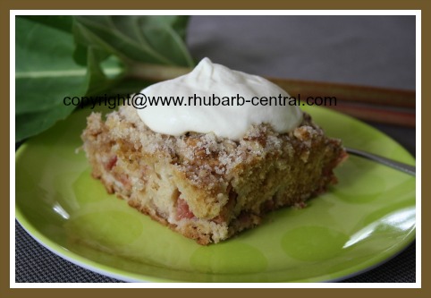 Homemade Rhubarb Cake with Nuts
