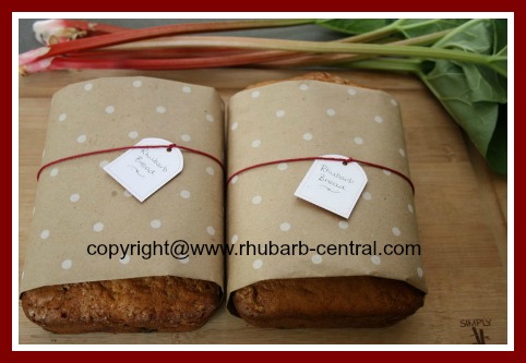 Two Loaves of Homemade Rhubarb Quick Bread