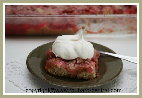 Fresh Rhubarb Recipe - Rosy Rhubarb Cake Recipe