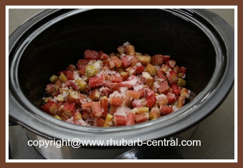 Frozen Rhubarb in the Crockpot 