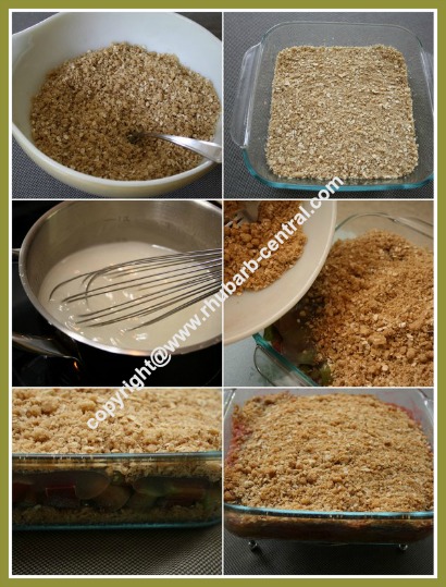 Making a Rhubarb Crumble Cake Recipe at Rhubarb Central.com