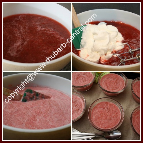 Making a Rhubarb Pudding Dessert