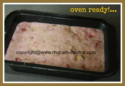 Making Strawberry Rhubarb Quickbread