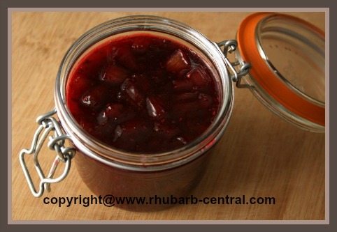 Homemade Raspberry Rhubarb Jam with Jello / Gelatin and Raspberry Pie Filling
