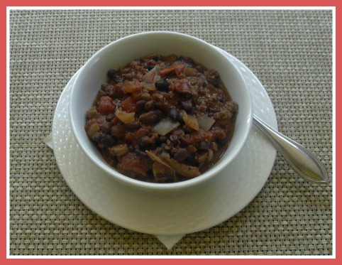 Raye's Recipe of Chili with Rhubarb