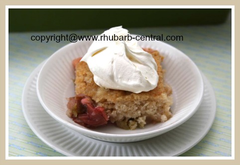 EASY Rhubarb Dessert Pudding Cake Recipe