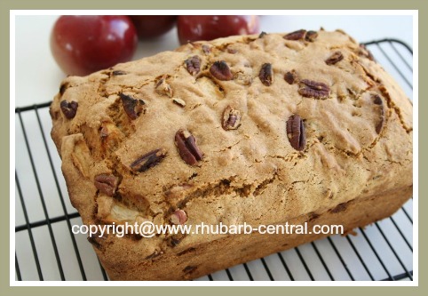 Rhubarb Quick Bread with Apples and Nuts