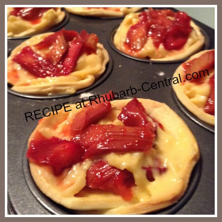 Rhubarb Tartlets Recipe with Italian Custard and Strawberry Grenadine