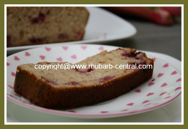 Slice of Homemade Rhubarb Raspberry Bread
