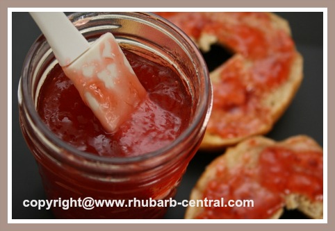 Strawberry Rhubarb Jam with Honey no Sugar